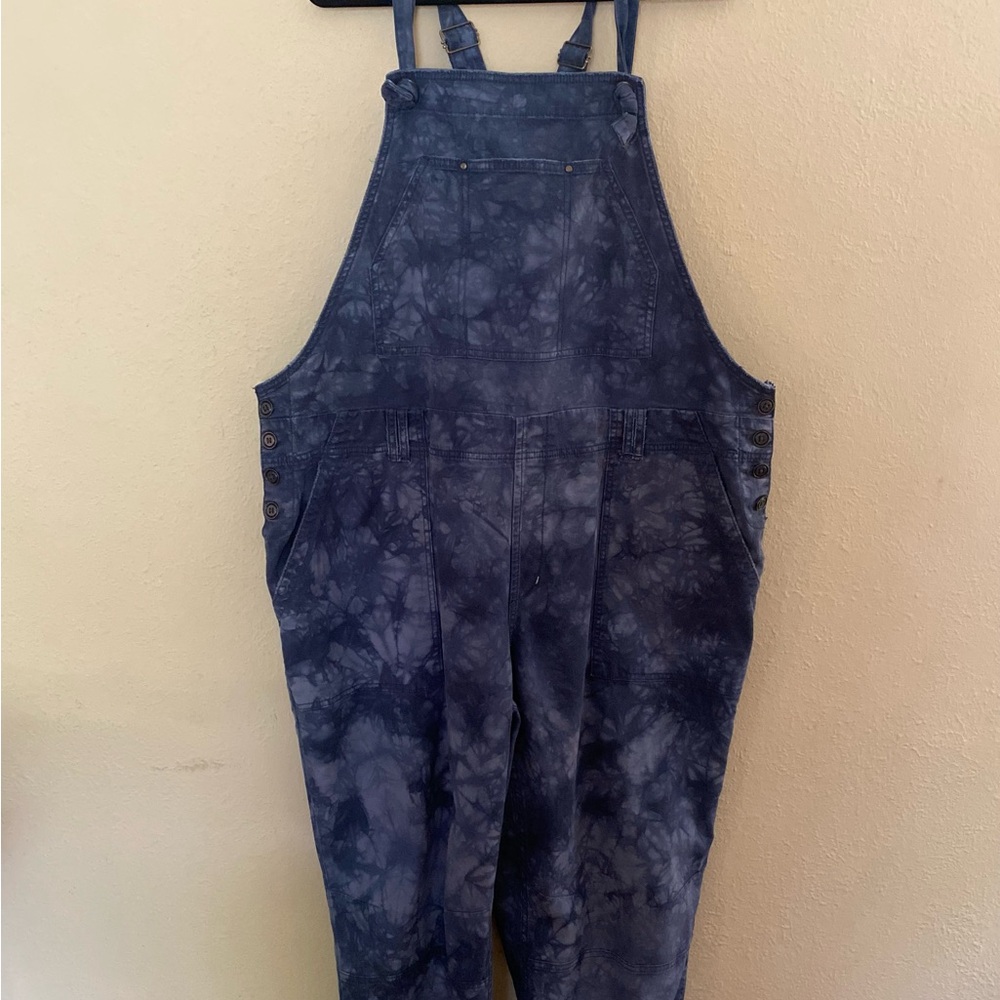 Anthropologie Blue Tie-Dye Overalls with Adjustable Straps